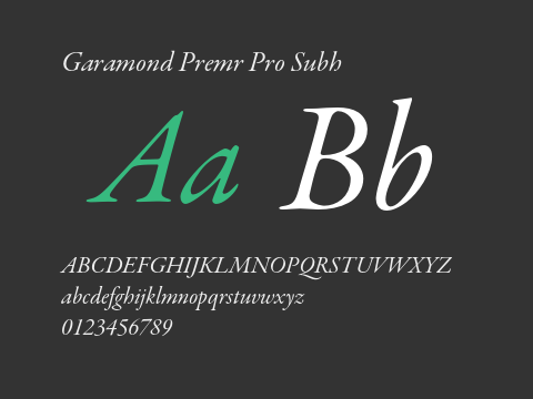 Garamond Premr Pro Subh