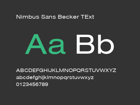 Nimbus Sans Becker TExt