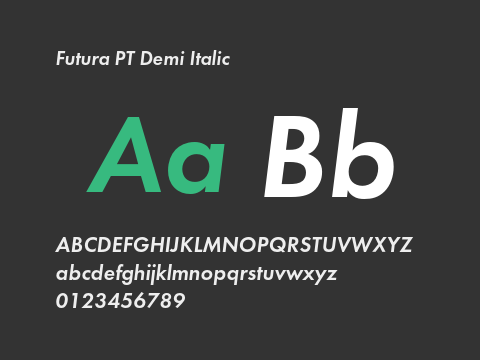 Futura PT Demi Italic