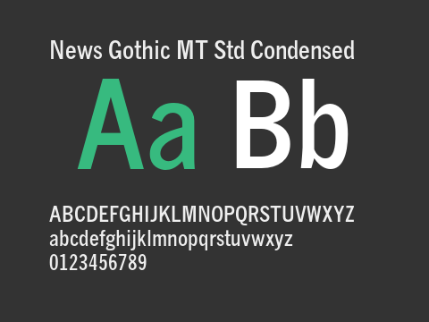 News Gothic MT Std Condensed