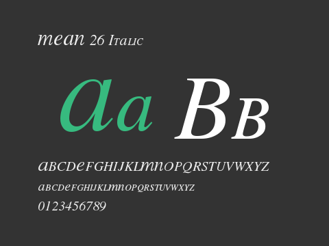 MEAN 26 Italic