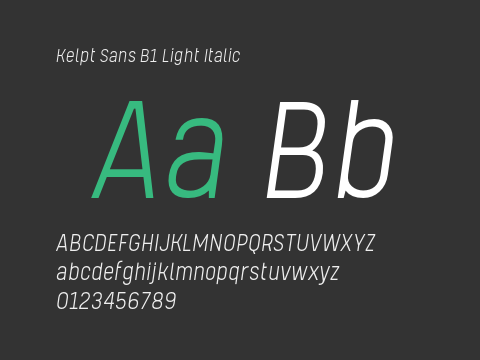 Kelpt Sans B1 Light Italic