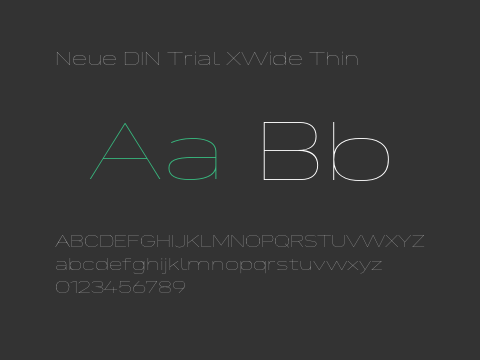 Neue DIN Trial XWide Thin