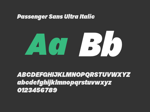 Passenger Sans Ultra Italic