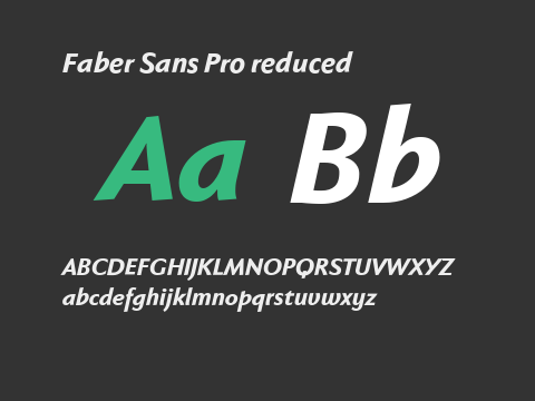 Faber Sans Pro reduced