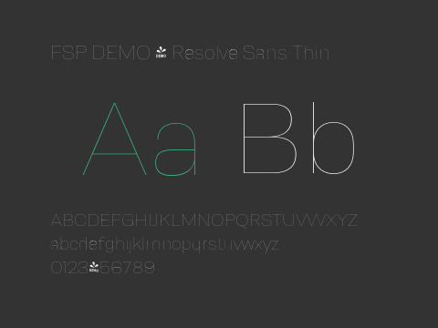 FSP DEMO - Resolve Sans Thin