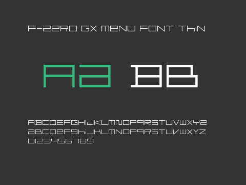 F-Zero GX Menu Font Thin