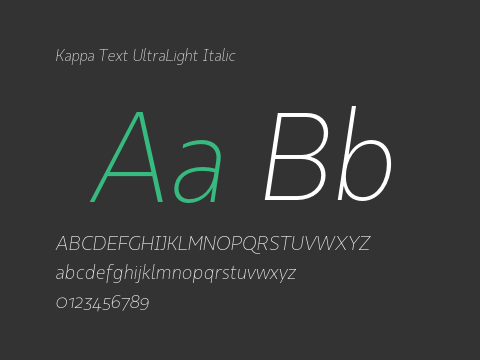 Kappa Text UltraLight Italic