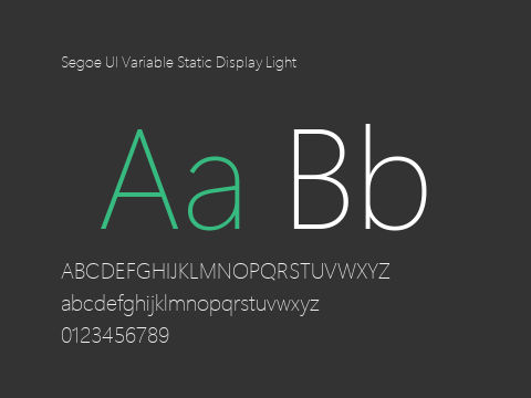 Segoe UI Variable Static Display Light