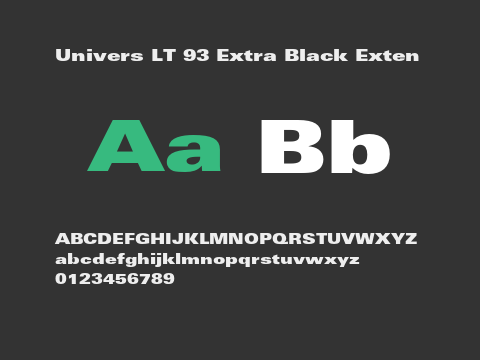 Univers LT 93 Extra Black Exten