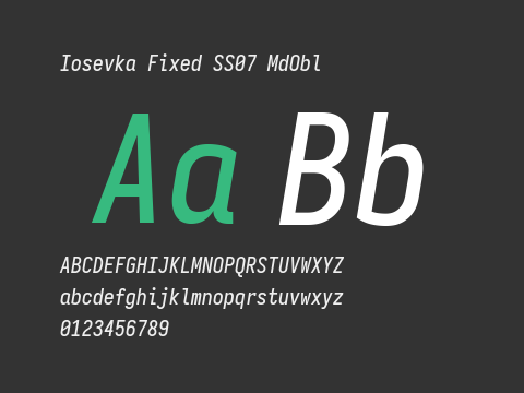 Iosevka Fixed SS07 MdObl