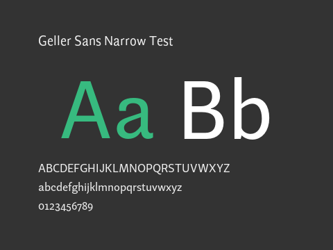 Geller Sans Narrow Test