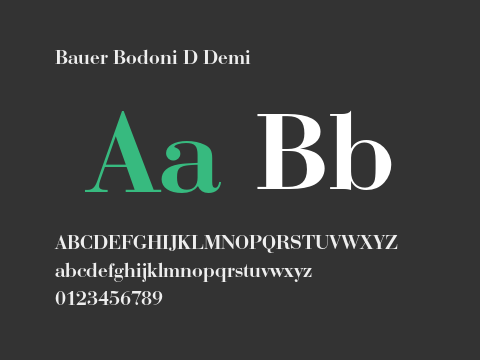 Bauer Bodoni D Demi