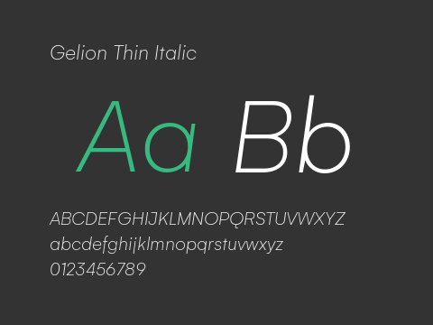 Gelion Thin Italic