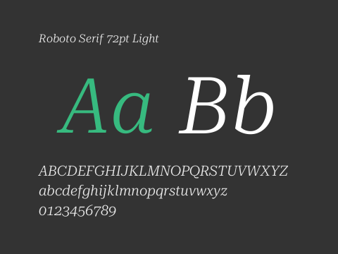 Roboto Serif 72pt Light