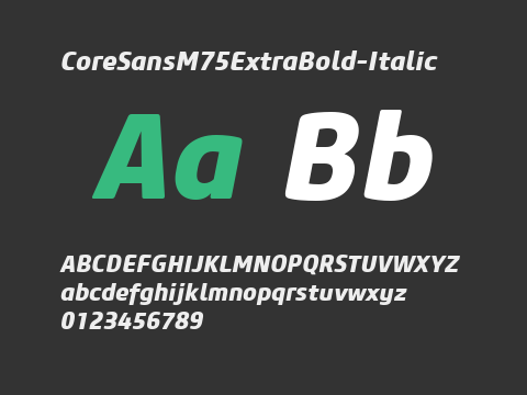 CoreSansM75ExtraBold-Italic