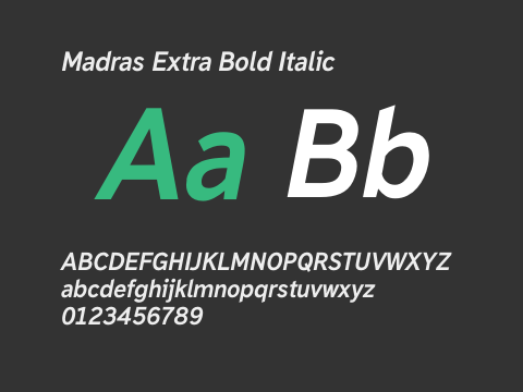 Madras Extra Bold Italic