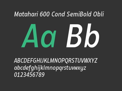 Matahari 600 Cond SemiBold Obli