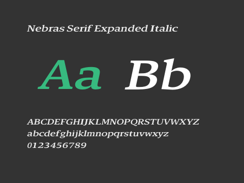 Nebras Serif Expanded Italic