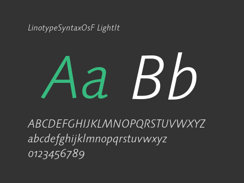 LinotypeSyntaxOsF LightIt