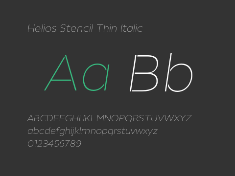 Helios Stencil Thin Italic