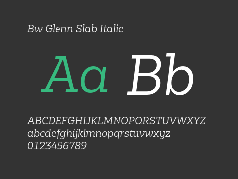 Bw Glenn Slab Italic