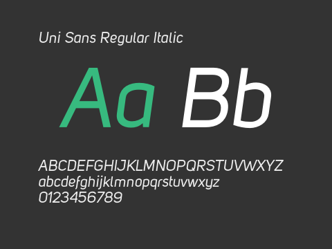 Uni Sans Regular Italic