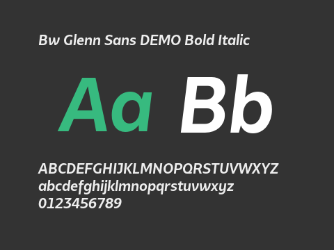 Bw Glenn Sans DEMO Bold Italic