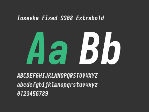 Iosevka Fixed SS08 Extrabold