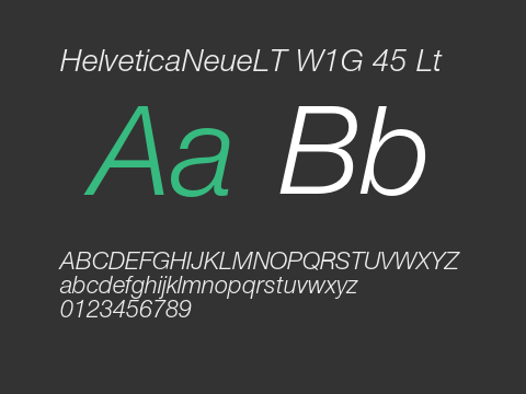 HelveticaNeueLT W1G 45 Lt