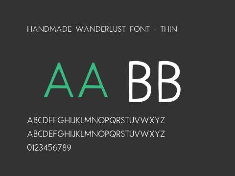 Handmade Wanderlust Font - Thin