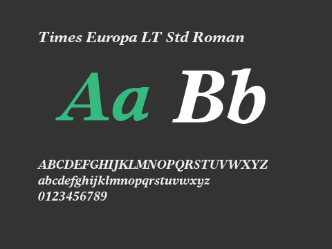 Times Europa LT Std Roman