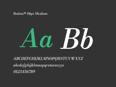 Bodoni* 06pt Medium