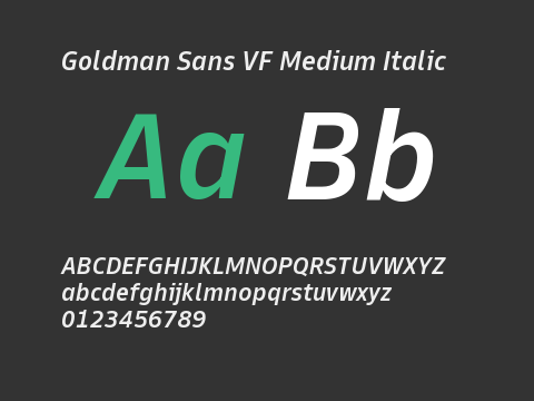 Goldman Sans VF Medium Italic