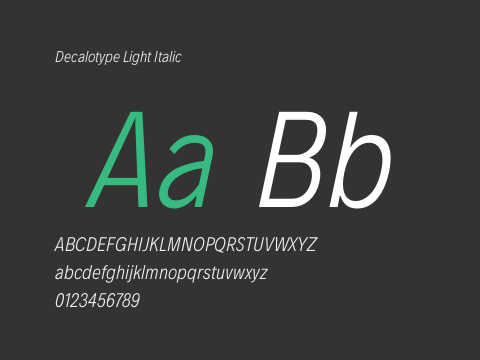 Decalotype Light Italic