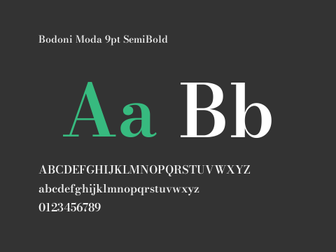 Bodoni Moda 9pt SemiBold