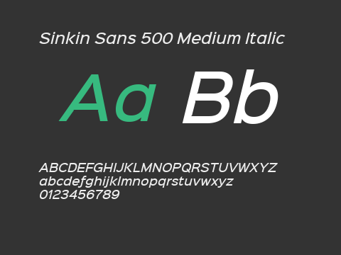 Sinkin Sans 500 Medium Italic