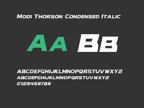 Modi Thorson Condensed Italic