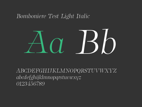 Bomboniere Test Light Italic