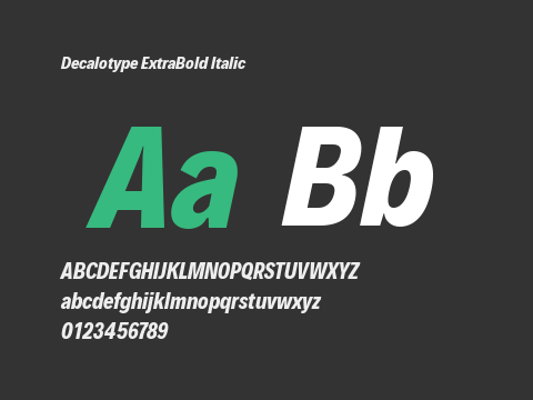 Decalotype ExtraBold Italic