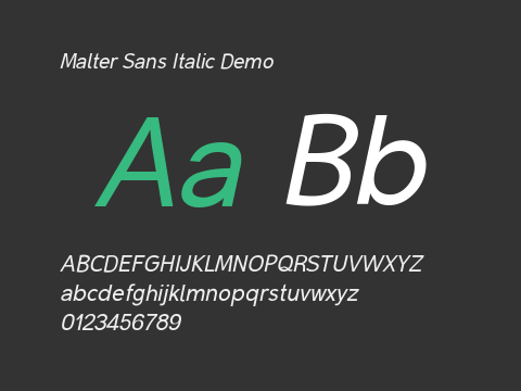 Malter Sans Italic Demo