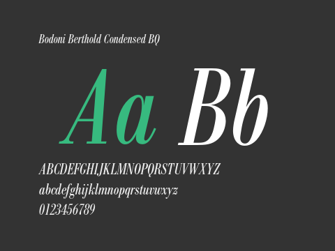 Bodoni Berthold Condensed BQ