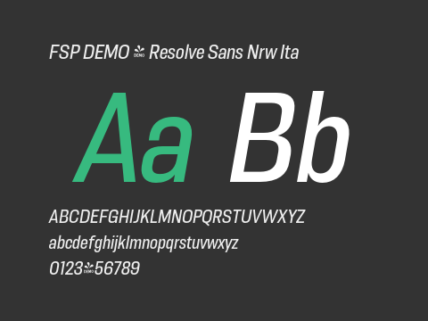 FSP DEMO - Resolve Sans Nrw Ita