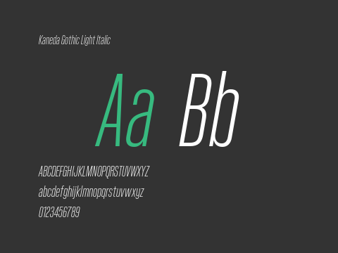 Kaneda Gothic Light Italic