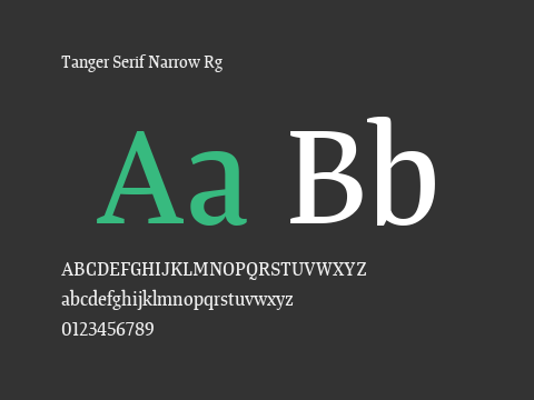 Tanger Serif Narrow Rg