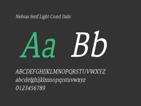 Nebras Serif Light Cond Italic