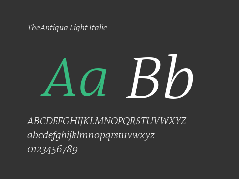 TheAntiqua Light Italic