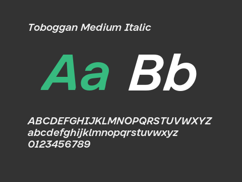 Toboggan Medium Italic