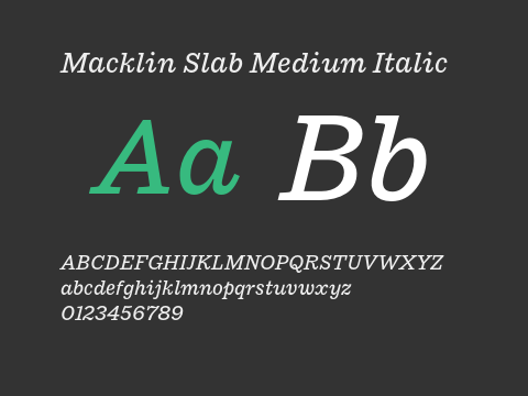 Macklin Slab Medium Italic