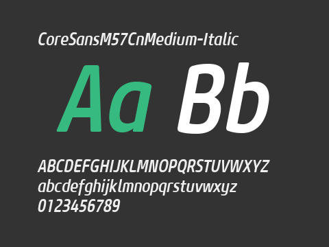 CoreSansM57CnMedium-Italic